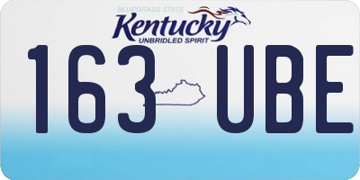 KY license plate 163UBE