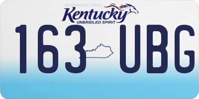 KY license plate 163UBG
