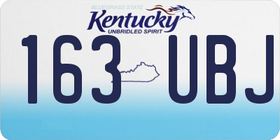 KY license plate 163UBJ