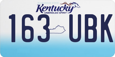KY license plate 163UBK