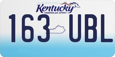 KY license plate 163UBL