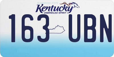 KY license plate 163UBN