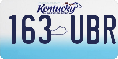 KY license plate 163UBR