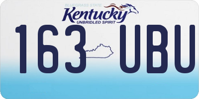 KY license plate 163UBU
