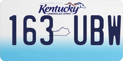 KY license plate 163UBW