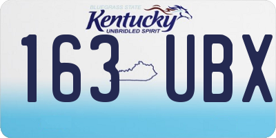 KY license plate 163UBX