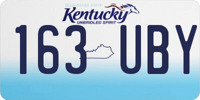 KY license plate 163UBY
