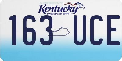 KY license plate 163UCE