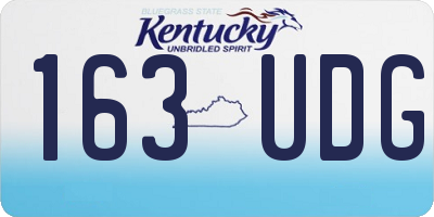 KY license plate 163UDG