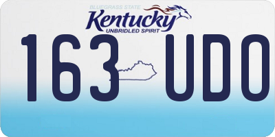 KY license plate 163UDO