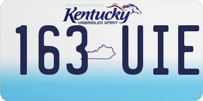 KY license plate 163UIE