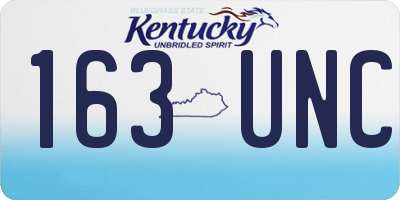 KY license plate 163UNC