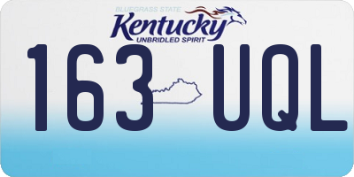KY license plate 163UQL