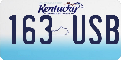 KY license plate 163USB