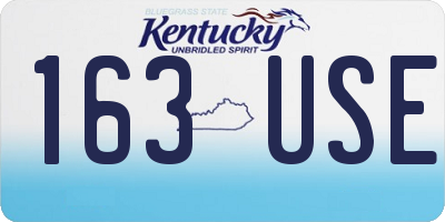 KY license plate 163USE