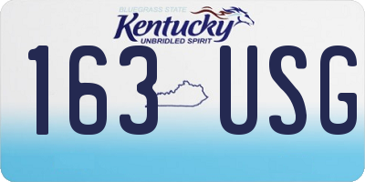 KY license plate 163USG