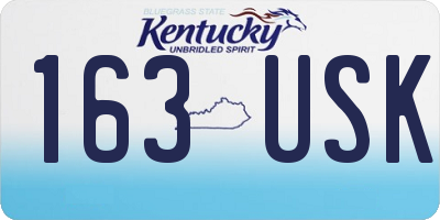 KY license plate 163USK