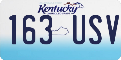 KY license plate 163USV