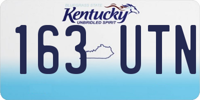 KY license plate 163UTN
