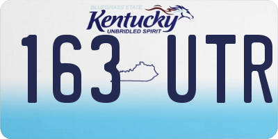 KY license plate 163UTR