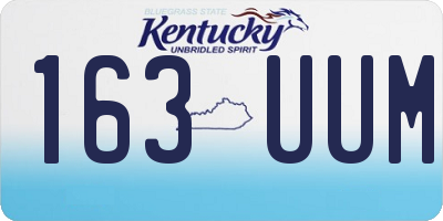 KY license plate 163UUM
