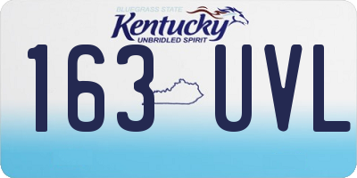 KY license plate 163UVL