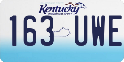 KY license plate 163UWE