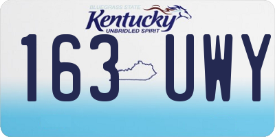 KY license plate 163UWY