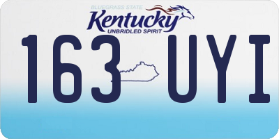 KY license plate 163UYI