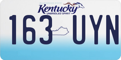 KY license plate 163UYN