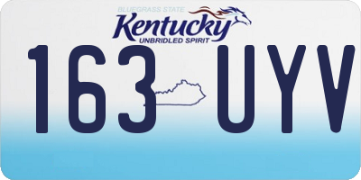 KY license plate 163UYV