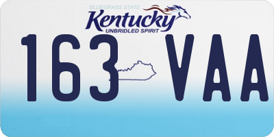 KY license plate 163VAA