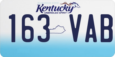 KY license plate 163VAB