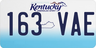 KY license plate 163VAE