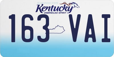 KY license plate 163VAI