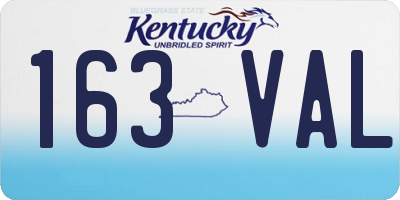 KY license plate 163VAL