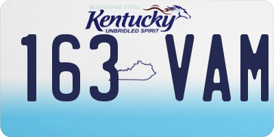 KY license plate 163VAM