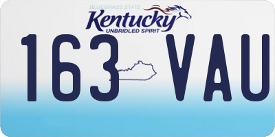 KY license plate 163VAU