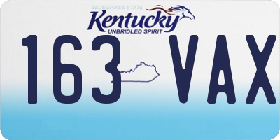KY license plate 163VAX