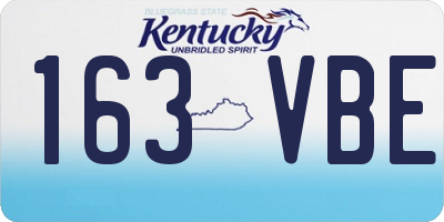 KY license plate 163VBE