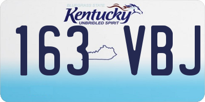 KY license plate 163VBJ
