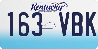 KY license plate 163VBK