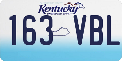 KY license plate 163VBL