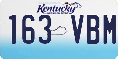 KY license plate 163VBM