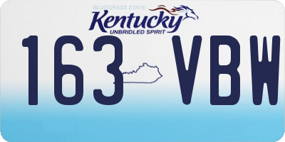 KY license plate 163VBW