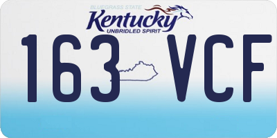 KY license plate 163VCF