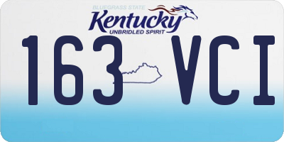 KY license plate 163VCI