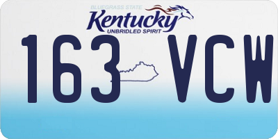 KY license plate 163VCW