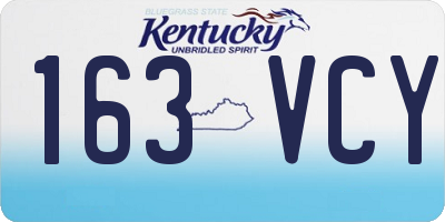 KY license plate 163VCY