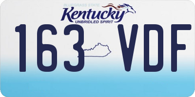 KY license plate 163VDF